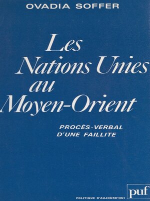 cover image of Les Nations Unies au Moyen-Orient